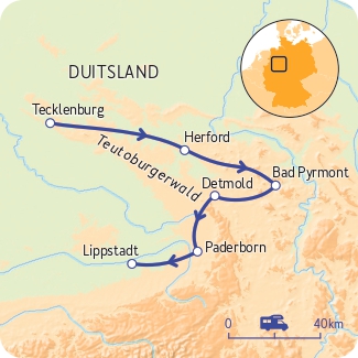 routekaart teutoburgerwald